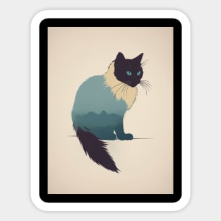 Ragdoll Cat 1 - Japanese Retro Art Sticker